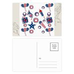 Dıythinker 14x9 cm 20 Adet Renkli ABD Hediye Havai Fişek Yıldız Festival Desenli Çiçek Kartpostal Seti
