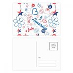 Dıythinker 14x9 cm 20 Adet Renkli ABD Şeker Çiçek Yıldız Aşk Kalp Kelime Kartpostal Seti