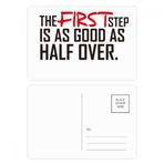 Dıythinker 14x9 cm 20 Adet Renkli Alıntı The First Step is As Good As Half Over Kartpostal Seti