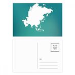 Dıythinker 14x9 cm 20 Adet Renkli Asya Kıtası Çizgisi Silüet Haritası Kartpostal Seti