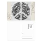 Dıythinker 14x9 cm 20 Adet Renkli Barış Sembolü Savaş Önleyici Desen Çiçek Kartpostal Seti