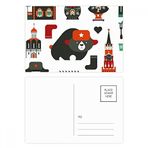 Dıythinker 14x9 cm 20 Adet Renkli Bear Votka Akordeon Oyuncak Rusya Kartpostal Seti