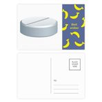 Dıythinker 14x9 cm 20 Adet Renkli Beyaz Hap Sağlık Ürünleri Desen Muz Kartpostal Seti