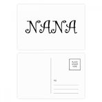 Dıythinker 14x9 cm 20 Adet Renkli Büyükanne Harfleri Nana Hediye Desen Kartpostal Seti