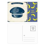 Dıythinker 14x9 cm 20 Adet Renkli Denizci Şapkası Navigasyon Askeri Okyanus Muz Kartpostal Seti
