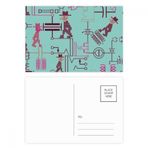 Dıythinker 14x9 cm 20 Adet Renkli Devre Diyagramı Soket Fiş Desenli Kartpostal Seti