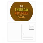 Dıythinker 14x9 cm 20 Adet Renkli Garland Şükran Günü Çember Desenli Kartpostal Seti