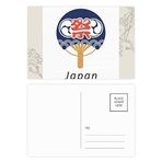 Dıythinker 14x9 cm 20 Adet Renkli Geleneksel Japon Kültürü Kağıt Fan Çiçek Kartpostal Seti