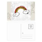 Dıythinker 14x9 cm 20 Adet Renkli Gökkuşağı Hava Rüzgar İllüstrasyon Desen Çiçek Kartpostal Seti