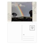 Dıythinker 14x9 cm 20 Adet Renkli Gökkuşağı Orman Bilim Doğa Manzarası Çiçek Kartpostal Seti