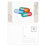 Dıythinker 14x9 cm 20 Adet Renkli Hap Kapsülü Sağlık Ürünleri Desen Çiçek Kartpostal Seti