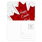 Dıythinker 14x9 cm 20 Adet Renkli Happy Canada Day 4 Temmuz Akçaağaç Yaprağı Doku Kartpostal Seti