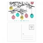 Dıythinker 14x9 cm 20 Adet Renkli Happy Easter Din Festivali Yumurta Kuş Kartpostal Seti