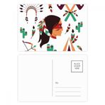 Dıythinker 14x9 cm 20 Adet Renkli Hint Kızılderili İlkel Kabile Kartpostal Seti