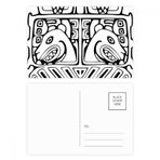 Dıythinker 14x9 cm 20 Adet Renkli Hint Soyut Çizgi Çizim Totem Kutup Yüzü Kartpostal Seti