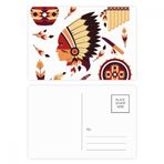 Dıythinker 14x9 cm 20 Adet Renkli Hint Tüyü Başlık Kızılderili Kartpostal Seti
