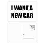 Dıythinker 14x9 cm 20 Adet Renkli I Want A New Car Kartpostal Seti
