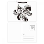 Dıythinker 14x9 cm 20 Adet Renkli Japon Kadın Şemsiye İllüstrasyon Kartpostal Seti
