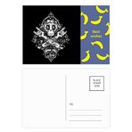 Dıythinker 14x9 cm 20 Adet Renkli Kafatası Siyah Müzik Dinleme İllüstrasyonu Muz Kartpostal Seti