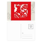 Dıythinker 14x9 cm 20 Adet Renkli Kağıt Kesimli Köpek Hayvan Çin Zodyak Çiçek Kartpostal Seti