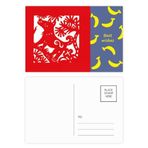 Dıythinker 14x9 cm 20 Adet Renkli Kağıt Kesimli Köpek Hayvan Çin Zodyak Muz Kartpostal Seti
