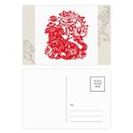 Dıythinker 14x9 cm 20 Adet Renkli Kağıt Kesme Köpek Çin Yeni Yıl Çiçek Kartpostal Seti
