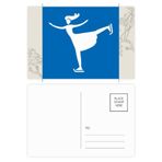 Dıythinker 14x9 cm 20 Adet Renkli Kayak Kış Spor Mavi Silüet Çiçek Kartpostal Seti