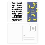 Dıythinker 14x9 cm 20 Adet Renkli Kilo Verme İngilizce Slogan Siyah Harf Muz Kartpostal Seti