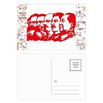 Dıythinker 14x9 cm 20 Adet Renkli Kırmızı Markizm Sandalye Mao China Formula Kartpostal Seti