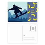 Dıythinker 14x9 cm 20 Adet Renkli Kış Spor Desenli Kayak Kıyafeti ve Botlar Muz Kartpostal Seti