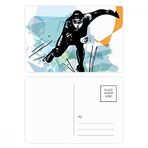 Dıythinker 14x9 cm 20 Adet Renkli Kış Spor Hız Pateni Erkek Atletler Kartpostal Seti