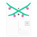 Dıythinker 14x9 cm 20 Adet Renkli Kış Spor Kayak Kaykay Pembe Yeşil Kartpostal Seti