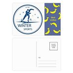 Dıythinker 14x9 cm 20 Adet Renkli Kış Spor Kayak Kıyafeti ve Bot Desenli Muz Kartpostal Seti