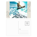 Dıythinker 14x9 cm 20 Adet Renkli Kış Spor Kayak Sulu Boya Çiçek Kartpostal Seti