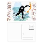 Dıythinker 14x9 cm 20 Adet Renkli Kış Sporları Hız Pateni Erkek Sporcular Formula Kartpostal Seti