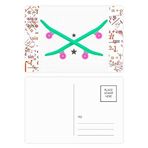 Dıythinker 14x9 cm 20 Adet Renkli Kış Sporları Kayak Kaykay Pembe Yeşil Formula Kartpostal Seti