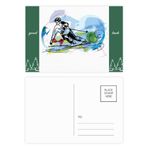 Dıythinker 14x9 cm 20 Adet Renkli Kış Sporları Kayak Sporcuları Serbest Stil Kayak İyi Şanslar Kartpostal Seti