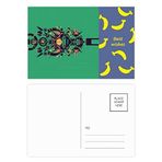 Dıythinker 14x9 cm 20 Adet Renkli Korkunç Siyah Hint İnsan İskeleti Dövme Muz Kartpostal Seti