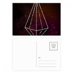 Dıythinker 14x9 cm 20 Adet Renkli Kristal Yıldız Evren Gökyüzü Fantezi Kartpostal Seti