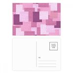 Dıythinker 14x9 cm 20 Adet Renkli Kumaş Keten Örgü Mor Kare Mozaik Kartpostal Seti