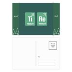 Dıythinker 14x9 cm 20 Adet Renkli Lastik Kimyasal Element Bilim İyi Şanslar Kartpostal Seti