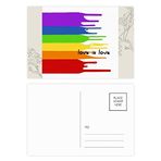 Dıythinker 14x9 cm 20 Adet Renkli Love is Love LGBT Gökkuşağı Renkli Çiçek Kartpostal Seti