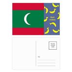 Dıythinker 14x9 cm 20 Adet Renkli Maldivler Ulusal Bayrağı Asya Ülke Muz Kartpostal Seti