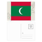 Dıythinker 14x9 cm 20 Adet Renkli Maldivler Ulusal Bayrak Asya Ülke Çiçek Kartpostal Seti