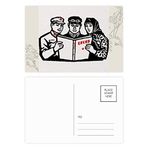 Dıythinker 14x9 cm 20 Adet Renkli Mao Zedong Anthology Çin Asker Çiçek Kartpostal Seti