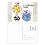 Dıythinker 14x9 cm 20 Adet Renkli Merry Christmas Yuvarlak Şeker Desenli Çiçek Kartpostal Seti
