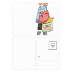 Dıythinker 14x9 cm 20 Adet Renkli Miaoji Boyama Kedi Alışveriş Kız Kartpostal Seti