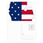 Dıythinker 14x9 cm 20 Adet Renkli Michigan Amerika ABD Haritası Yıldızlar Geziler Bayrak Kartpostal Seti