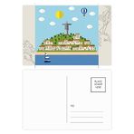 Dıythinker 14x9 cm 20 Adet Renkli Mount Corcovado Yangın Balonu Brezilya Çiçek Kartpostal Seti