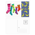 Dıythinker 14x9 cm 20 Adet Renkli Mutlu Noeller Renkli Çoraplar İllüstrasyon Muz Kartpostal Seti